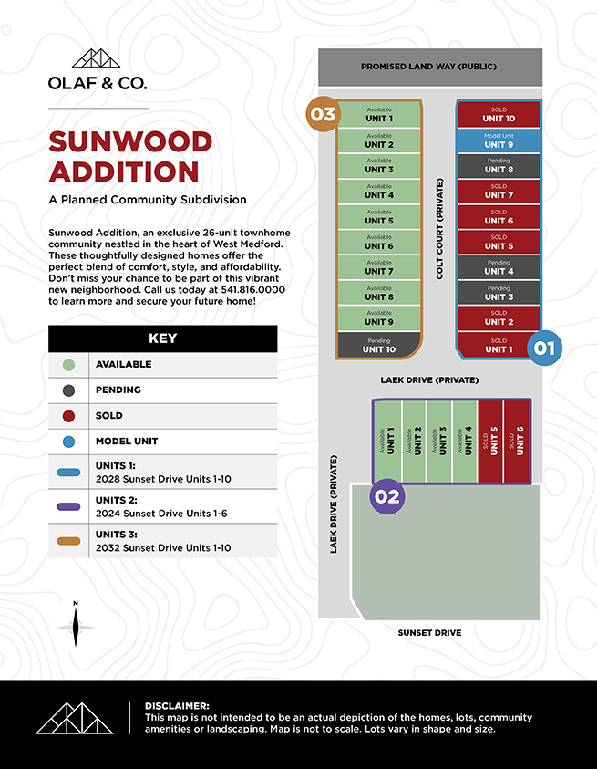 Olaf Homes Sunwood Addition: Map (Live-6)